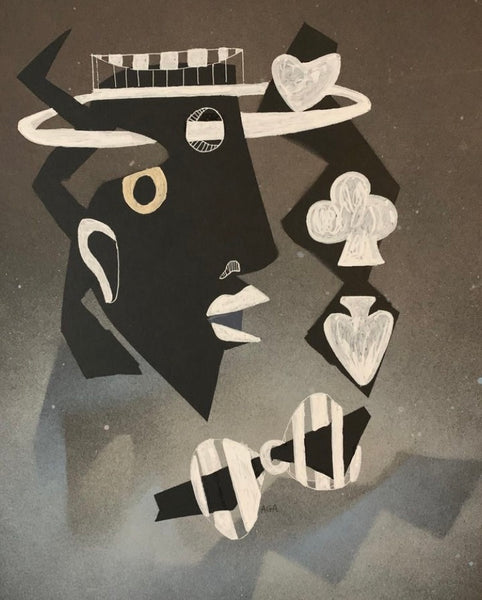 The Lamb Of Broadway by AGA - Stencil, Spray Paint, Acrylic Marker And Pen On Paper - 11x14 Inches.