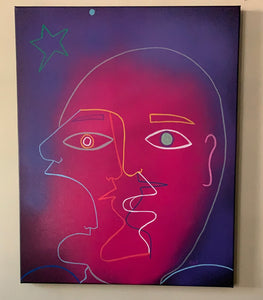 Moon Faces by Aaron Gilbert Arnold - Acrylic On Canvas 16x20 Inches - August 2020.